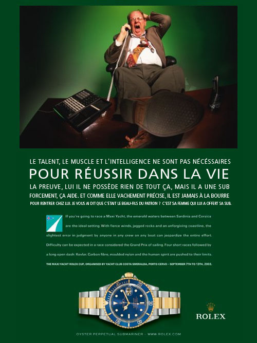 Fausse pub Rolex