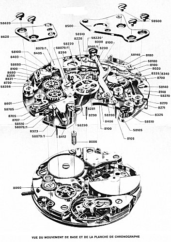 Planche du mouvement Chronographe Kelek